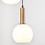 Suspension Aiden 3 lumières en verre opalin - blanc opalin et doré