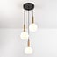 Suspension Aiden 3 lumières en verre opalin - blanc opalin et doré