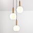 Suspension Aiden 3 lumières en verre opalin - blanc opalin et doré