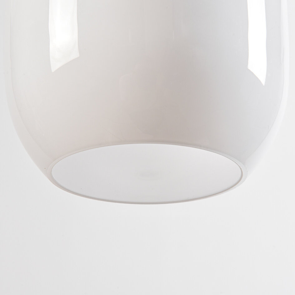 Lampe suspendue Dayley avec verre blanc laiteux, 3 lumières