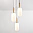 Suspension Dayley 3 lumières en verre opalin - blanc opalin et doré