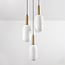 Suspension Dayley 3 lumières en verre opalin - blanc opalin et doré