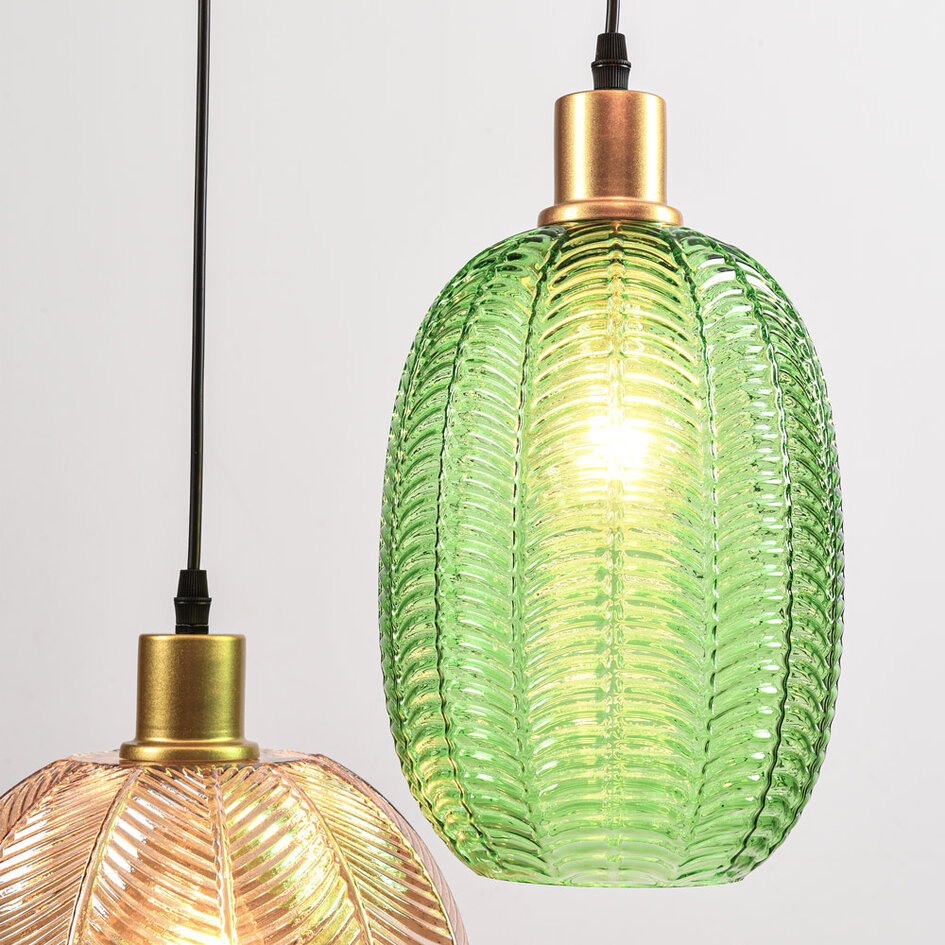 Lampe suspendue design avec différentes couleurs de verre strié - Altair