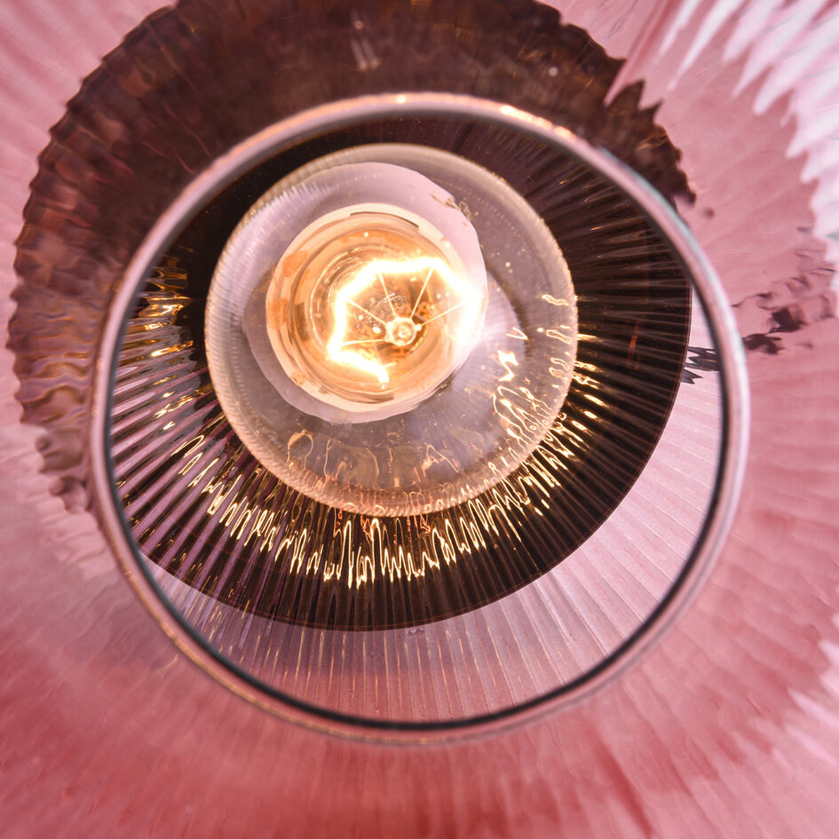 Lampe de table avec verre strié - Inez