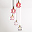 Suspension 5 lumières avec verre coloré - Liya