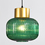 Suspension Inya 3 lumières en verre vert - vert et doré