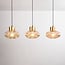 Suspension Imara 3 lumières en verre ambré - ambre et doré
