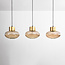 Suspension Imara 3 lumières en verre ambré - ambre et doré