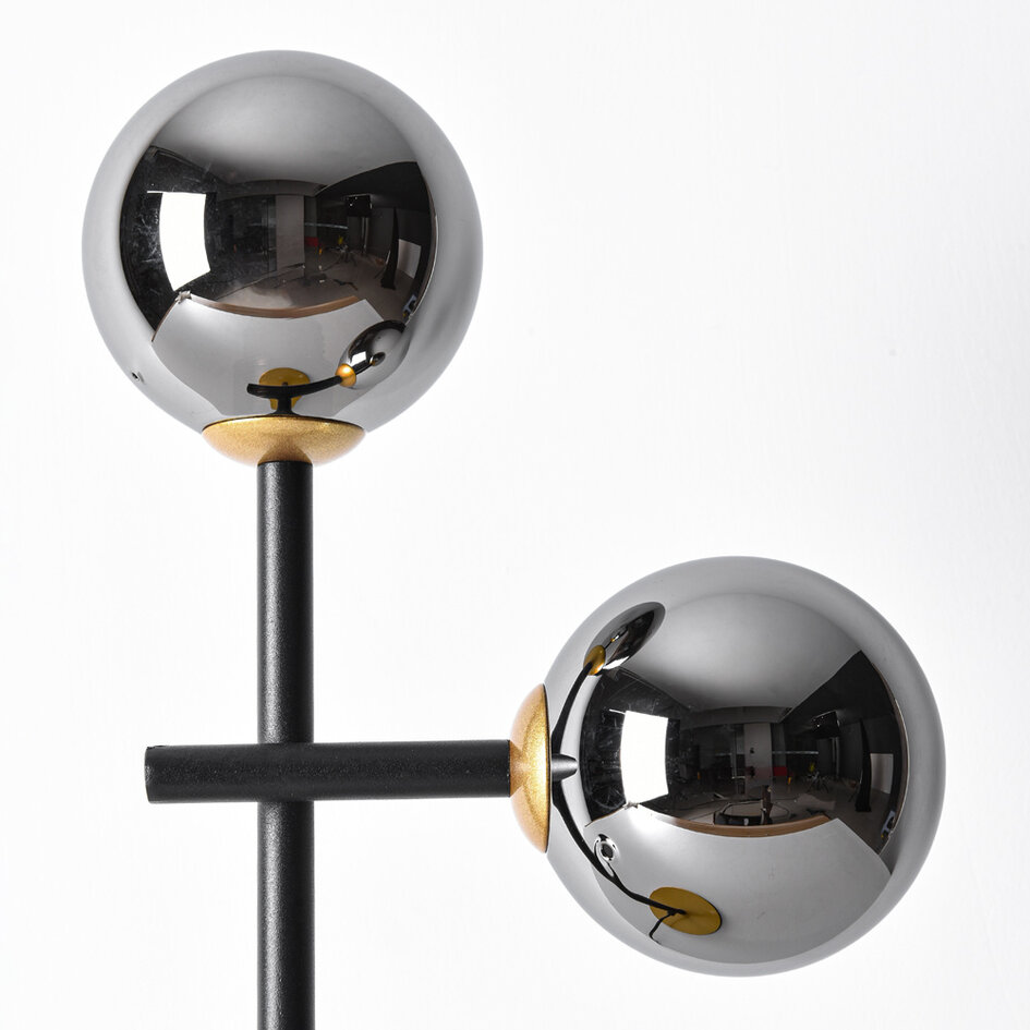 Lampe de table à 2 lumières Chase - verre fumé à effet miroir