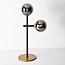 Lampe de table à 2 lumières Chase - verre fumé à effet miroir