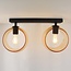 Plafonnier en verre ambré rond, 2 lumières - Orbitique