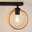 Plafonnier en verre ambré rond, 2 lumières - Orbitique