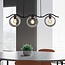 Suspension moderne en verre fumé rond, 3 lumières - Curvatura