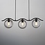 Suspension moderne en verre fumé rond, 3 lumières - Curvatura