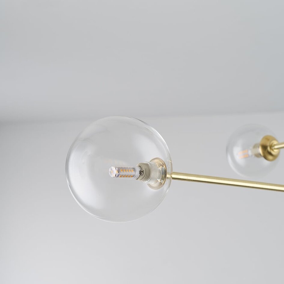 Plafonnier Stiri 4 lumières - doré et verre transparent