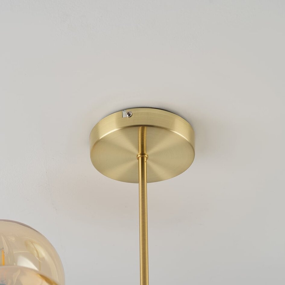 Plafonnier Osem 8 lumières - doré et verre ambré
