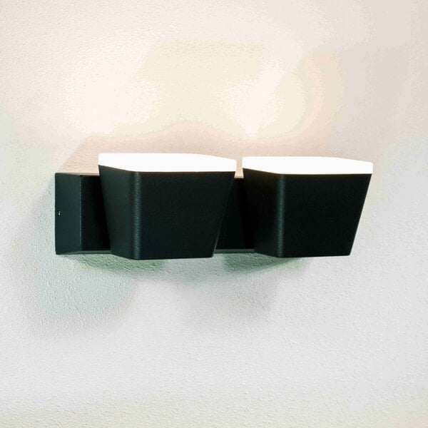 Applique murale extérieure 2 lumières Freddy - noire, orientable