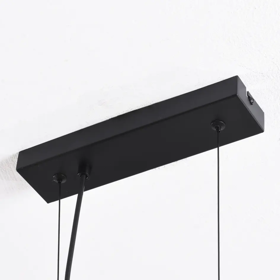 Suspension Ennea 9 lumières en verre fumé à effet miroir - noir