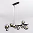 Suspension Ennea 9 lumières en verre fumé à effet miroir - noir