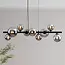Suspension Ennea 9 lumières en verre fumé à effet miroir - noir