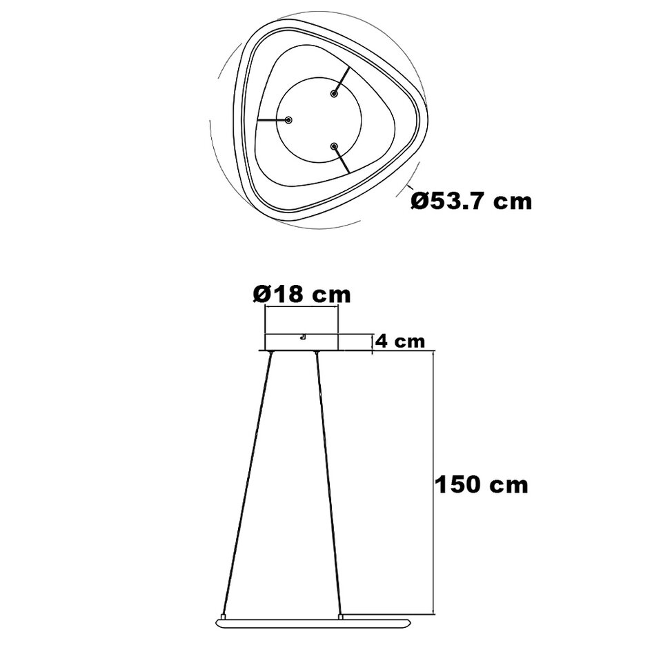 Lampe suspendue Celda avec LED à 3 niveaux de gradation en noir-chrome