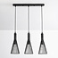Suspension industrielle Sofia 3 lumières en métal noir