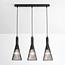 Lampe suspendue industrielle en métal noir 3 lumières - Sofia