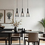 Lampe suspendue industrielle en métal noir 3 lumières - Sofia