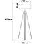 Lampadaire tripod avec abat-jour en tissu - Tessuto