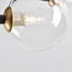 Plafonnier noir et doré en verre transparent, 6 lumières - Alec