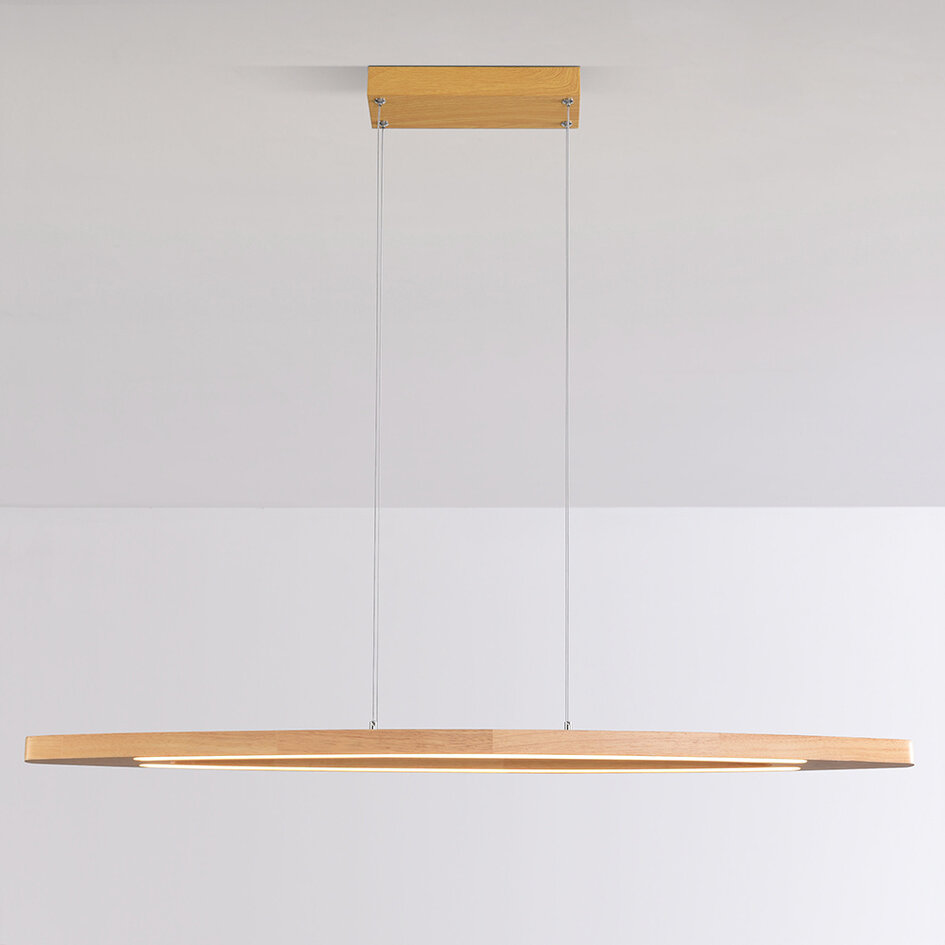 Suspension Jimmy en bois avec LED intégrée, à intensité variable