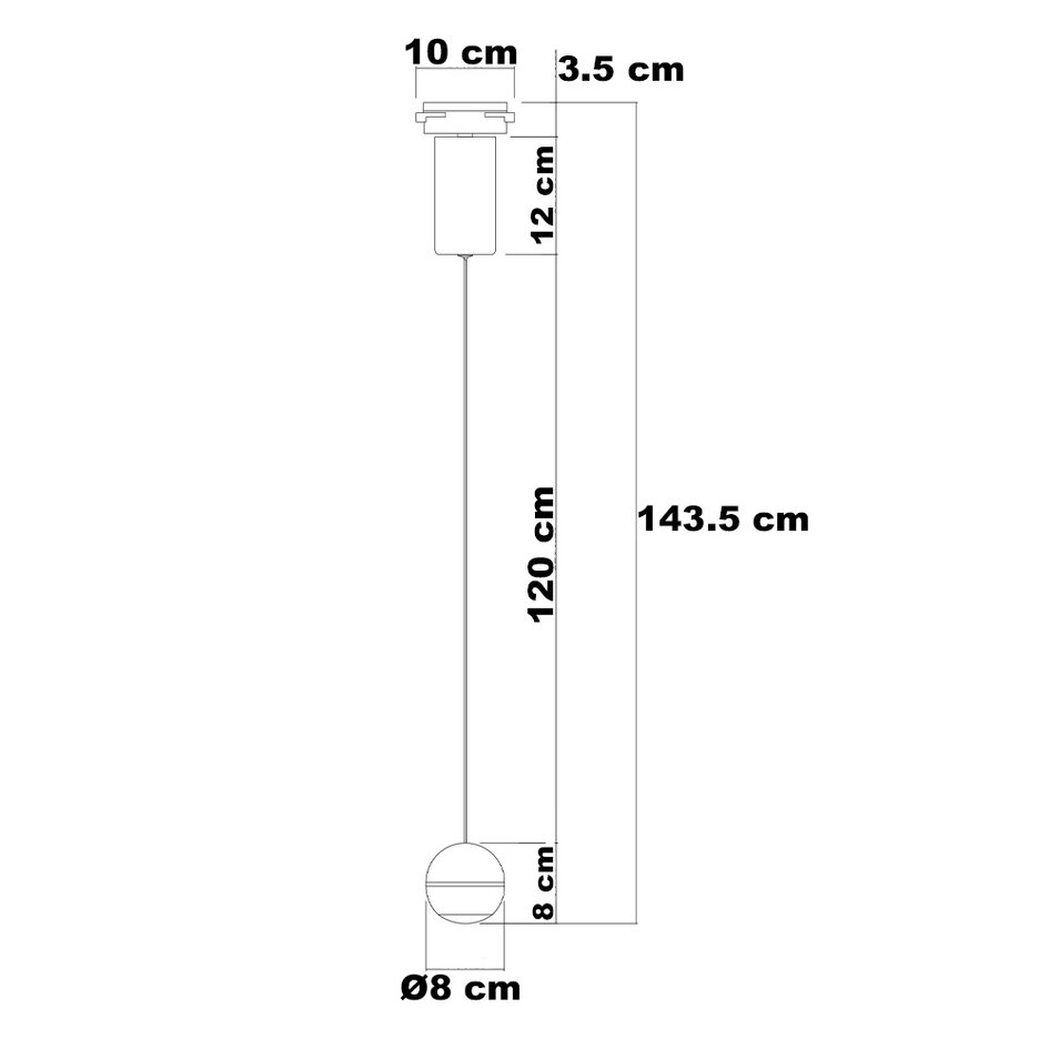 Projecteur sur rail 7W monophasé Ona avec LEDs dimmables - noir (prix par pièce)