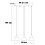 Lampe suspendue moderne noire, 3 lumières - Pilka