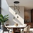 Suspension Alturas 9 lumières - noir et verre fumé gris
