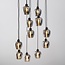 Suspension Hanford 11 lumières - noir et verre fumé gris