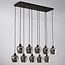 Suspension Stafford 10 lumières - noir et verre fumé gris