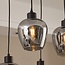 Suspension Stafford 10 lumières - noir et verre fumé gris