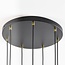 Suspension Monroe 7 lumières - noir, verre ambré, fumé et rosé