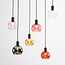 Suspension Minot 6 lumières - noir, verre fumé, ambré et rosé