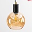 Suspension Minot 6 lumières - noir, verre fumé, ambré et rosé
