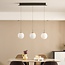 Suspension doré avec verre blanc laiteux, 3 niveaux de gradation, 2700K - Silje