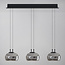 Suspension Gujo 3 lumières à intensité variable - verre fumé et noir