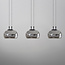 Suspension Gujo 3 lumières à intensité variable - verre fumé et noir