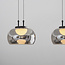 Suspension Gujo 3 lumières à intensité variable - verre fumé et noir