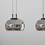 Suspension Gujo 3 lumières à intensité variable - verre fumé et noir