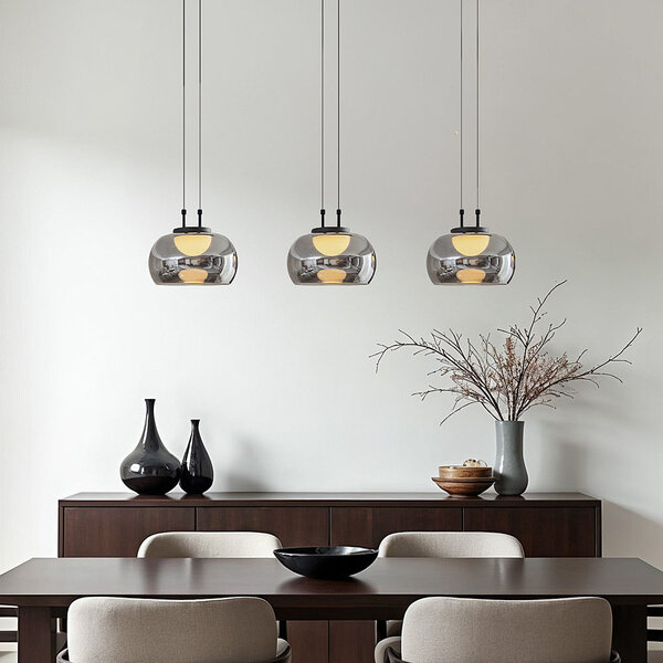 Lampe suspendue avec verre fumé et gradation à 3 niveaux - Gujo