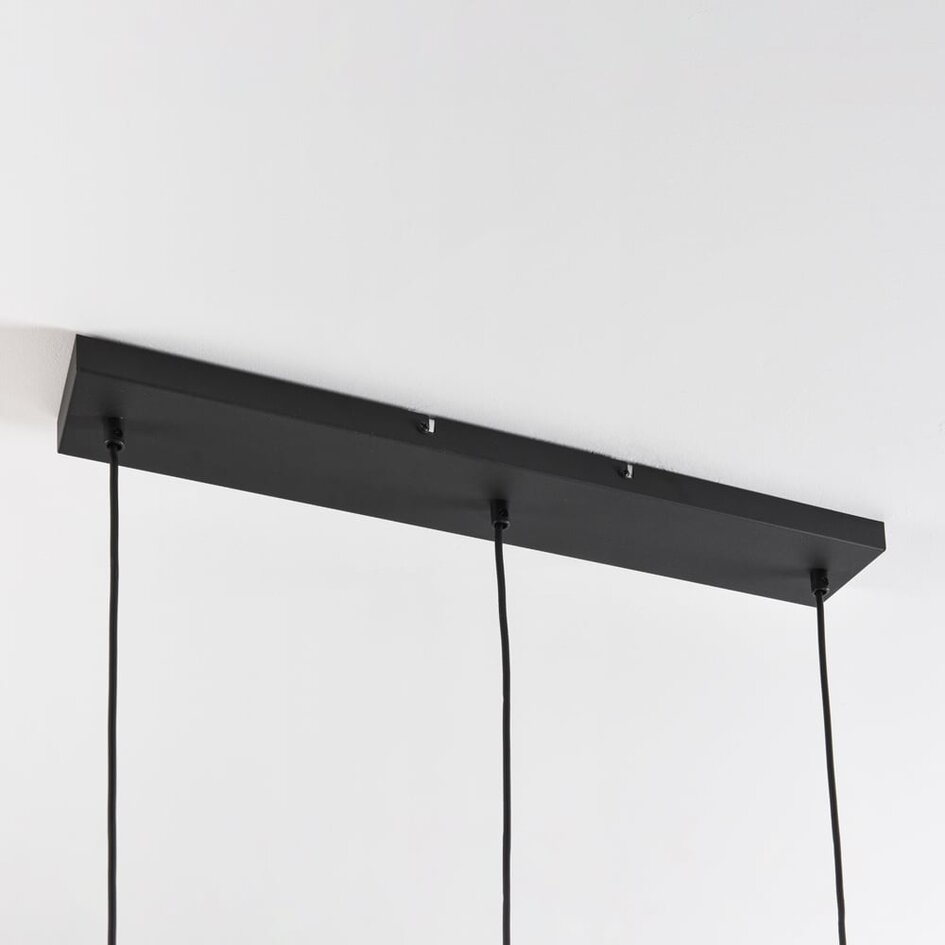Suspension Lovi 3 lumières - noir, verre fumé gris et effet miroir