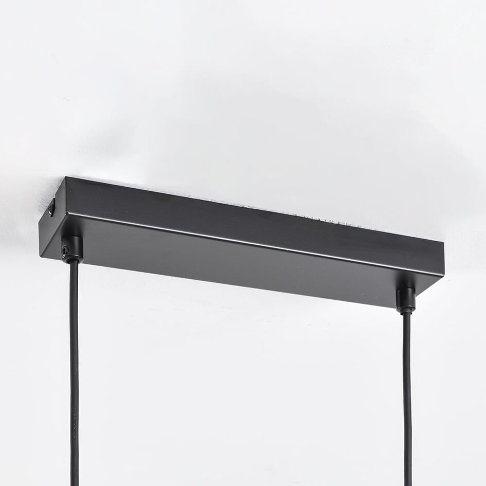 Suspension design noir avec verre ambré et fumé, 10 lumières - Deka