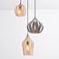 Suspension Vidro 3 lumières - noir, verre ambré et fumé