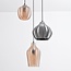Suspension Vidro 3 lumières - noir, verre ambré et fumé